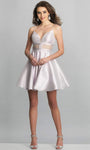 A-line Sleeveless Spaghetti Strap Empire Waistline Cocktail Above the Knee Fitted Sheer Back Zipper Open-Back Sweetheart Dress