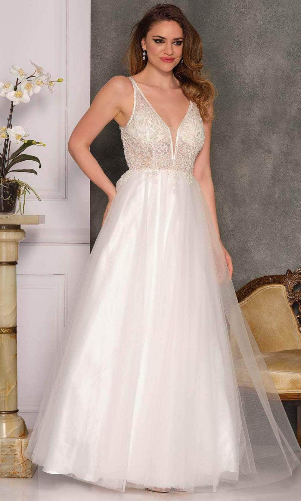 Dave & Johnny Bridal A10347 - Keyhole Back Bridal Gown
