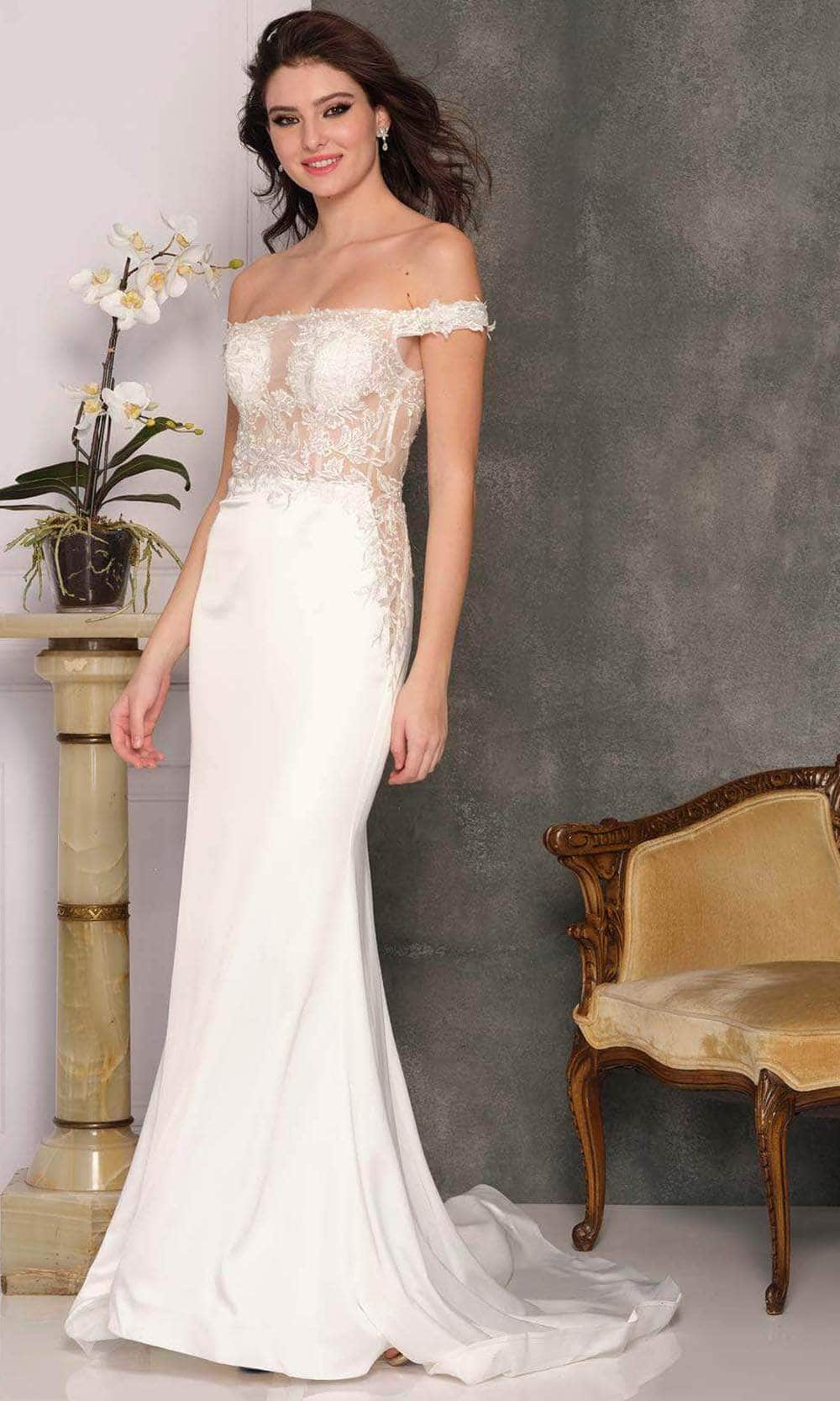 Dave & Johnny Bridal A10357 - Sheer Bodice Bridal Gown
