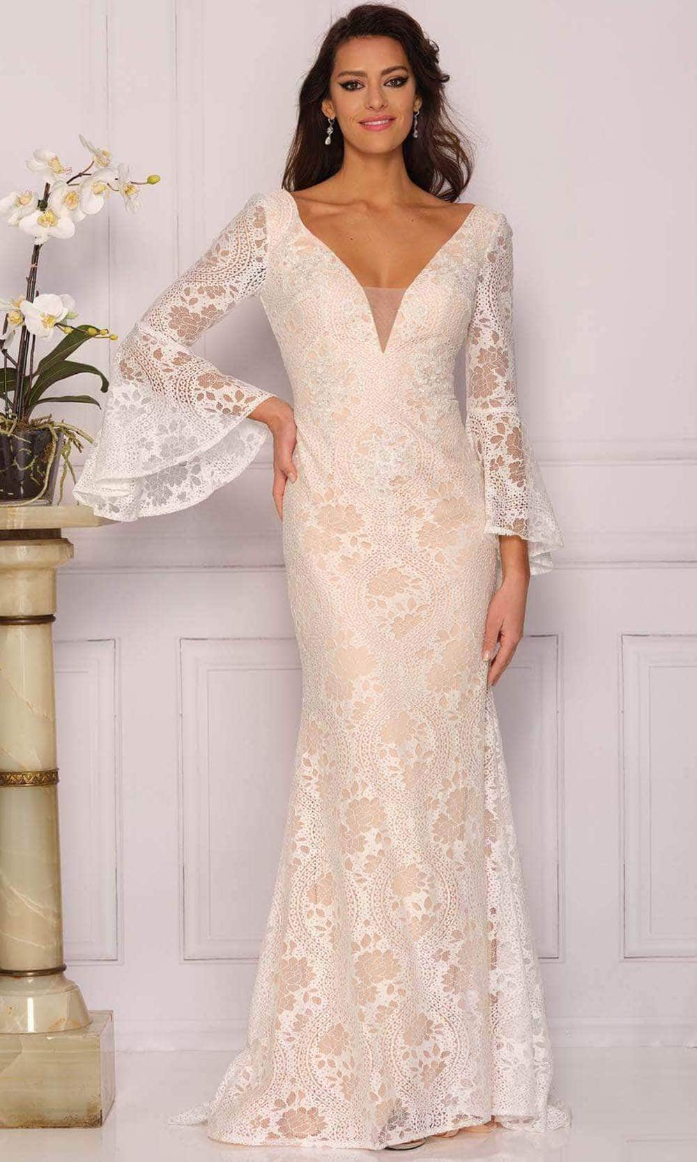 Dave & Johnny Bridal A10486 - Laced Long Sleeved Bridal Gown
