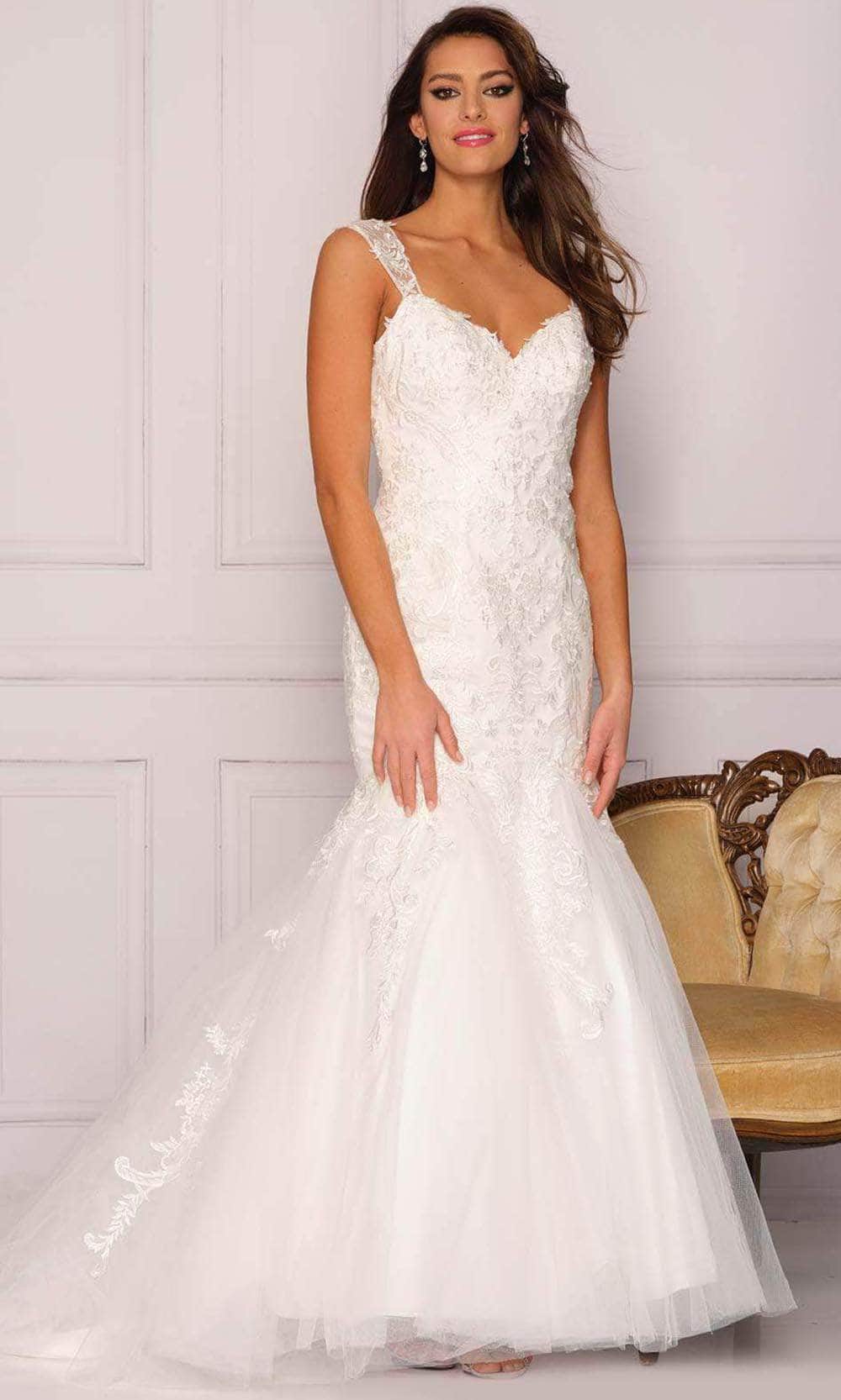 Dave & Johnny Bridal A10489 - Tulle Trumpet Skirt Bridal Gown
