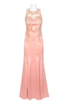 Floor Length Sleeveless Back Zipper Cutout Applique Fitted Natural Waistline Jeweled Neck Fit-and-Flare Mermaid Dress