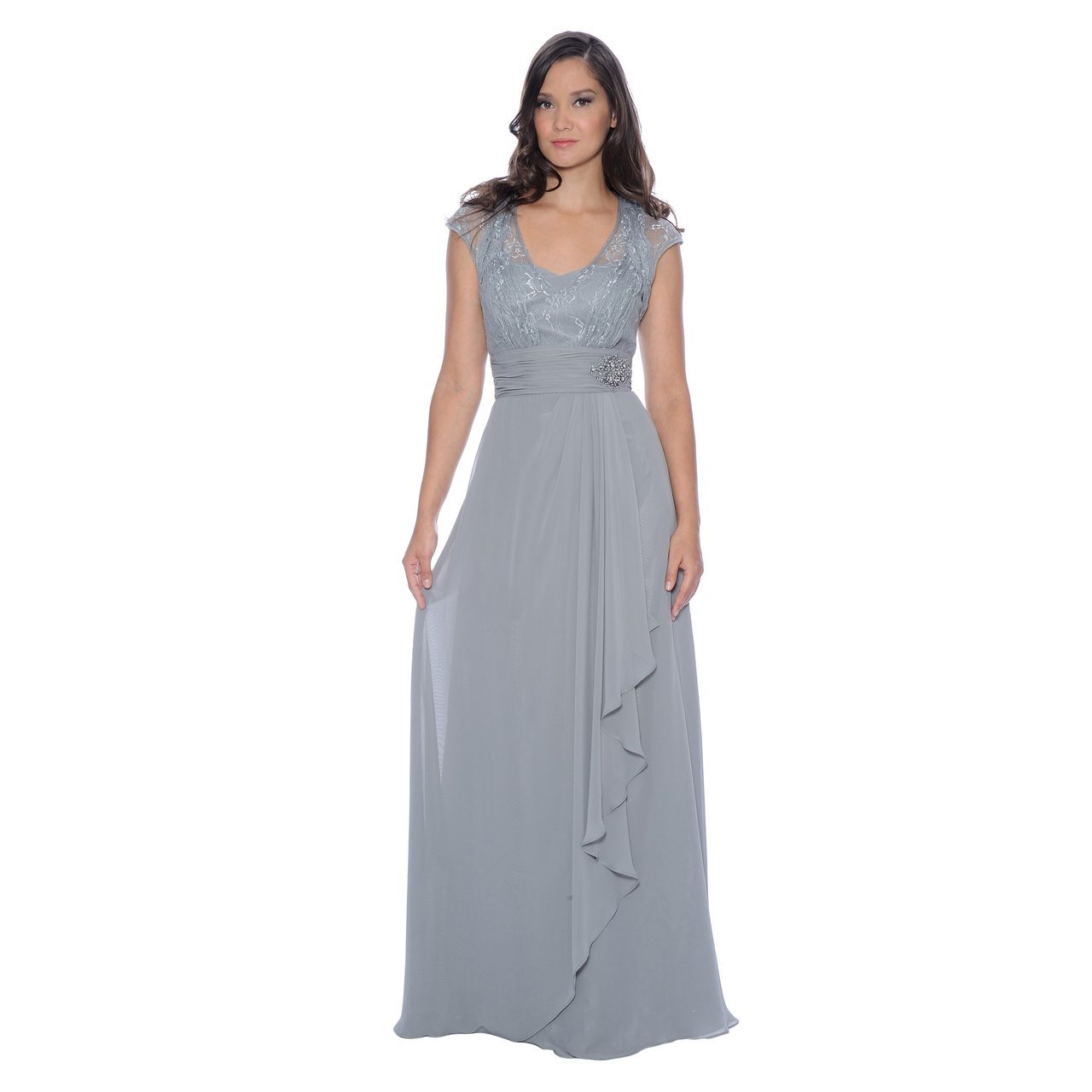 Decode 1.8 - Lace Scoop Top Chiffon Gown 182924
