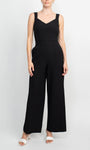 Sophisticated V-neck Natural Waistline Sleeveless Back Zipper Pocketed Evening Dress/Jumpsuit