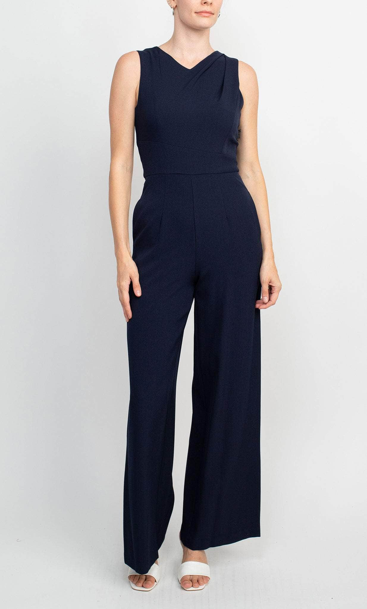 Donna Ricco DR51433 - Sleeveless V-Neck Jumpsuit
