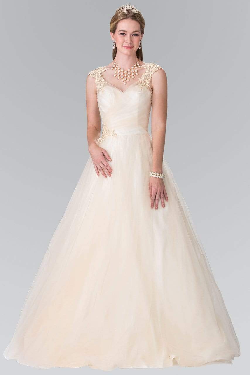 Elizabeth K Bridal - GL2202 Embroidered Ruched Bridal Dress
