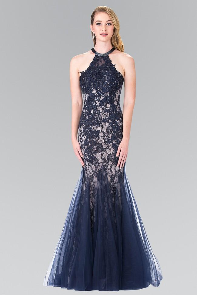 Elizabeth K Bridal - GL2243 Lace Halter Mermaid Gown
