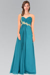 Sophisticated A-line Empire Waistline Sweetheart Chiffon Ruched Jeweled Sleeveless Dress by Elizabeth K