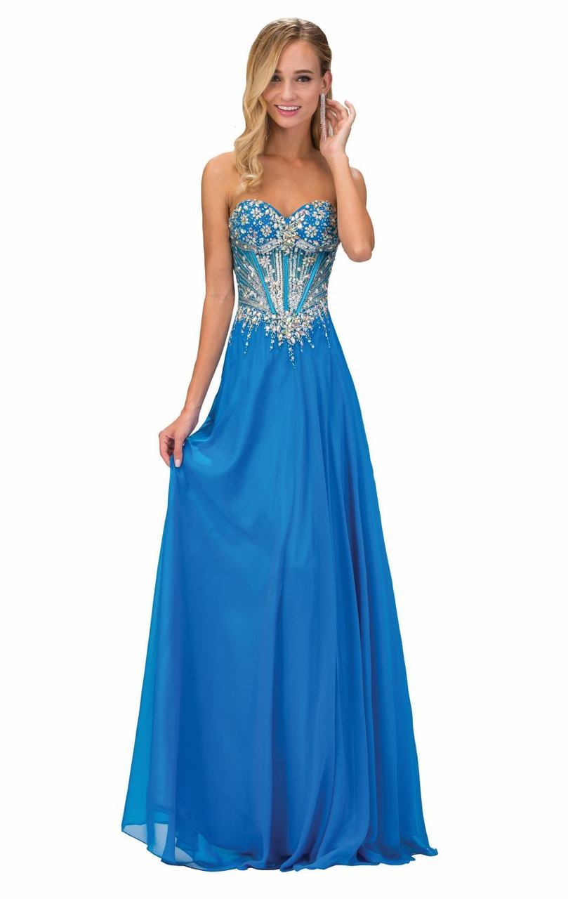 Elizabeth K - GL1132 Strapless Embellished Long Dress
