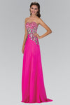 A-line Strapless Sweetheart Natural Waistline Open-Back Beaded Chiffon Dress