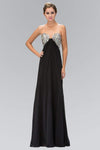 A-line Strapless Chiffon Open-Back Jeweled Empire Waistline Bandeau Neck Jeweled Neck Sweetheart Dress