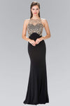 Basque Waistline Halter Sweetheart Fitted Sheer Beaded Illusion Floor Length Sheath Sheath Dress