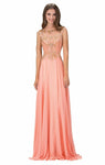 Scoop Neck Beaded Trim Natural Waistline Sheath Sleeveless Sheer Back Sheer Crystal Fitted Back Zipper Sheath Dress