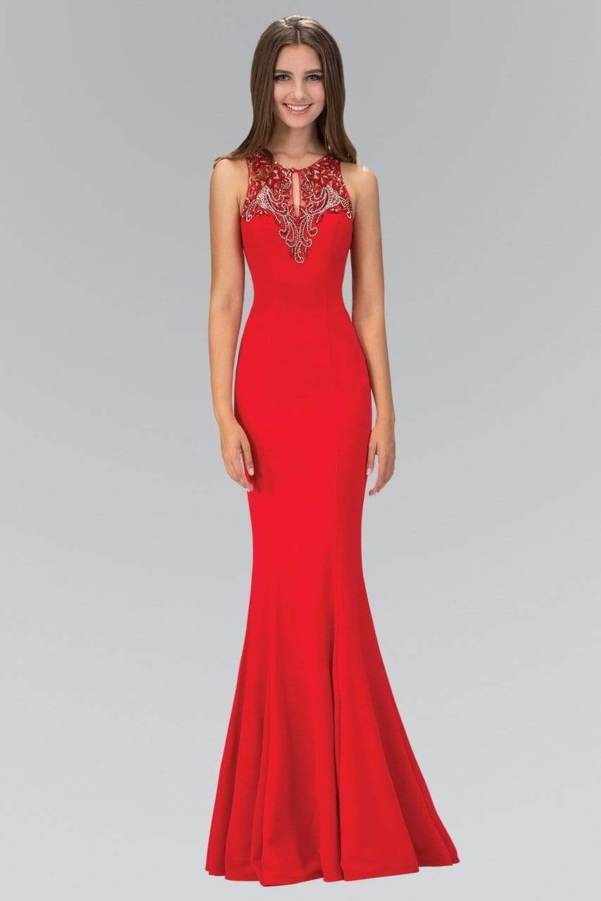 Elizabeth K - GL1315 Keyhole Illusion Sheath Gown
