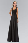 A-line V-neck Sleeveless Empire Waistline Ruched Keyhole Open-Back Sweetheart Fall Floor Length Dress