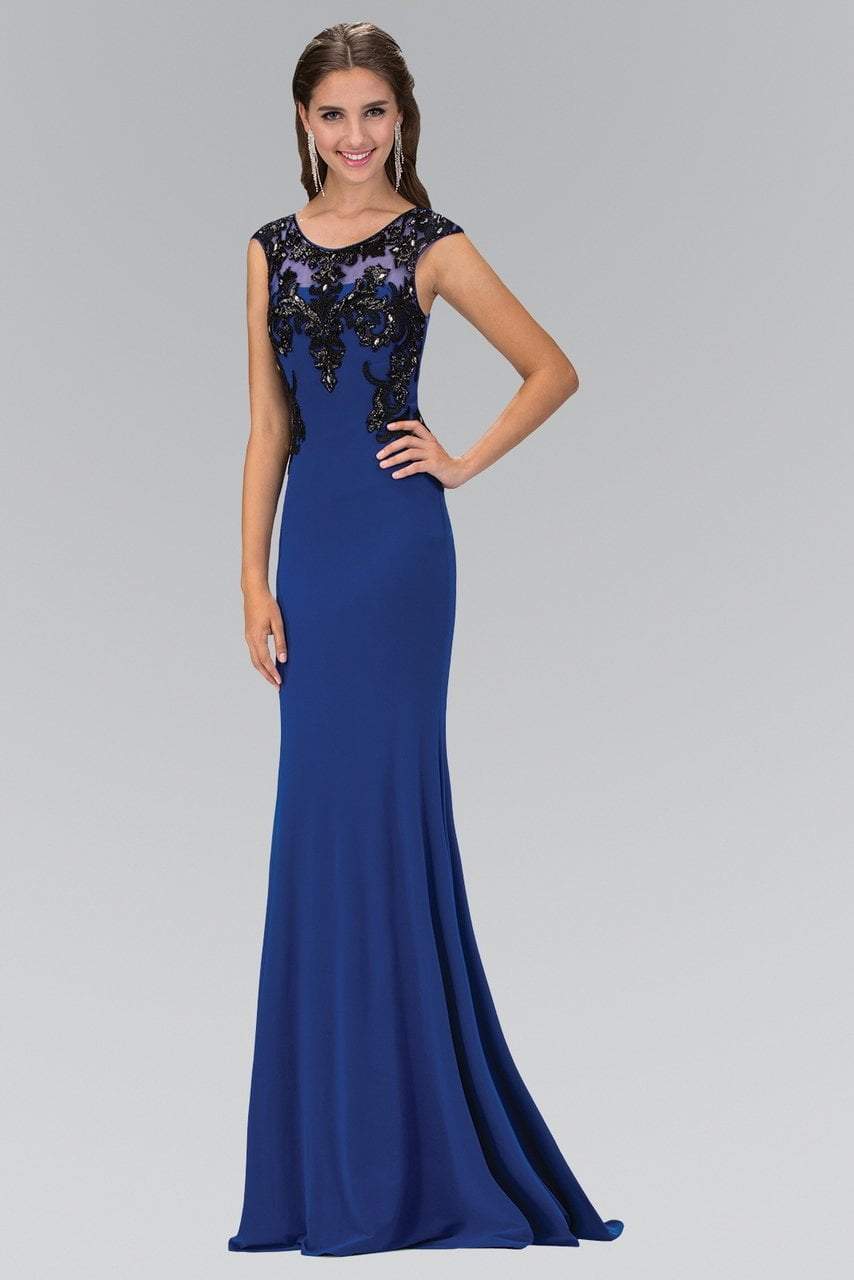 Elizabeth K - GL1380 Embellished Scoop Neck Jersey Gown
