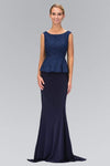 Natural Waistline Sheath Floor Length Bateau Neck Goddess Peplum Keyhole Full-Skirt Sheath Dress