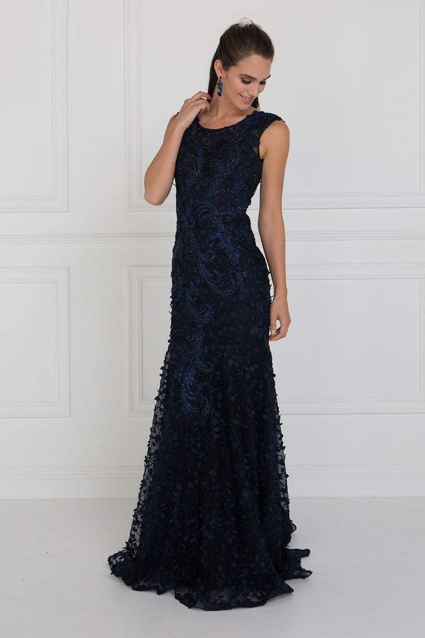 Elizabeth K - GL1529 Scoop Appliqued Evening Dress
