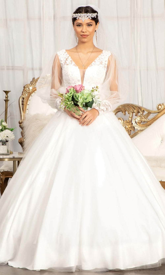 Mori Lee Bridal - 2142 Suzanne Plunged V-Neck Chantilly Lace Net Gown –  Couture Candy