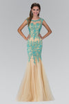 Mermaid Floor Length Bateau Neck Sweetheart Natural Waistline Lace Mesh Applique Sheer Fitted Beaded Dress