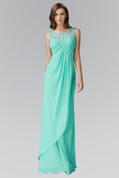 Sexy A-line Empire Waistline Sleeveless Scoop Neck Sweetheart Ruched Illusion Cutout Beaded Party Dress