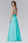 A-line One Shoulder Asymmetric Wrap Beaded Natural Waistline Chiffon Prom Dress