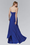 A-line Strapless Sweetheart Chiffon Beaded Floor Length Natural Waistline Evening Dress