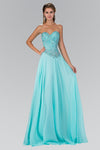 A-line Strapless Beaded Natural Waistline Floor Length Chiffon Sweetheart Evening Dress