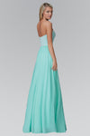 A-line Strapless Empire Waistline Beaded Sweetheart Chiffon Evening Dress