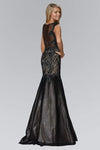 Mermaid Lace Beaded Sheer Bateau Neck Evening Dress by Elizabeth K