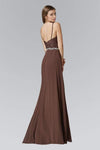 A-line Sleeveless Natural Waistline Scoop Neck Open-Back Jeweled Applique Party Dress