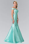 Sophisticated Off the Shoulder Wrap Back Zipper Pleated Mermaid Natural Waistline Evening Dress