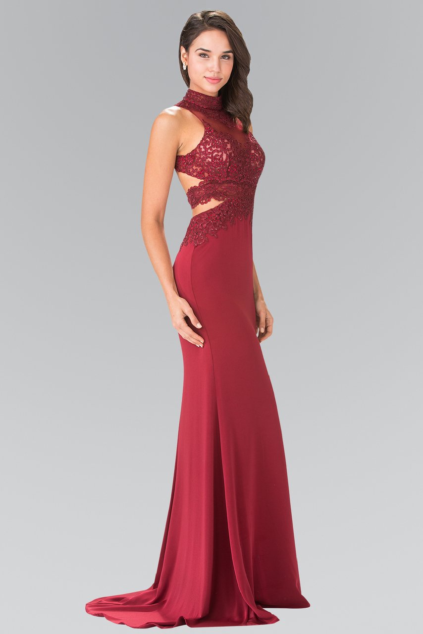 Elizabeth K - GL2225 Bead Embellished High Neck Sheath Gown
