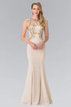 Sophisticated Halter Jersey Mermaid Beaded Cutout Sheer Illusion Natural Waistline Evening Dress