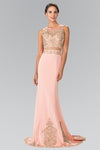 Sleeveless Sheath Jersey Illusion Sheer Embroidered Jeweled Natural Waistline Sheath Dress