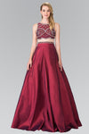 A-line Bateau Neck Natural Waistline Beaded Sequined Belted Taffeta Sleeveless Dress