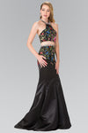 Charmeuse Open-Back Back Zipper Floral Print Mermaid Sleeveless Natural Waistline Halter Dress