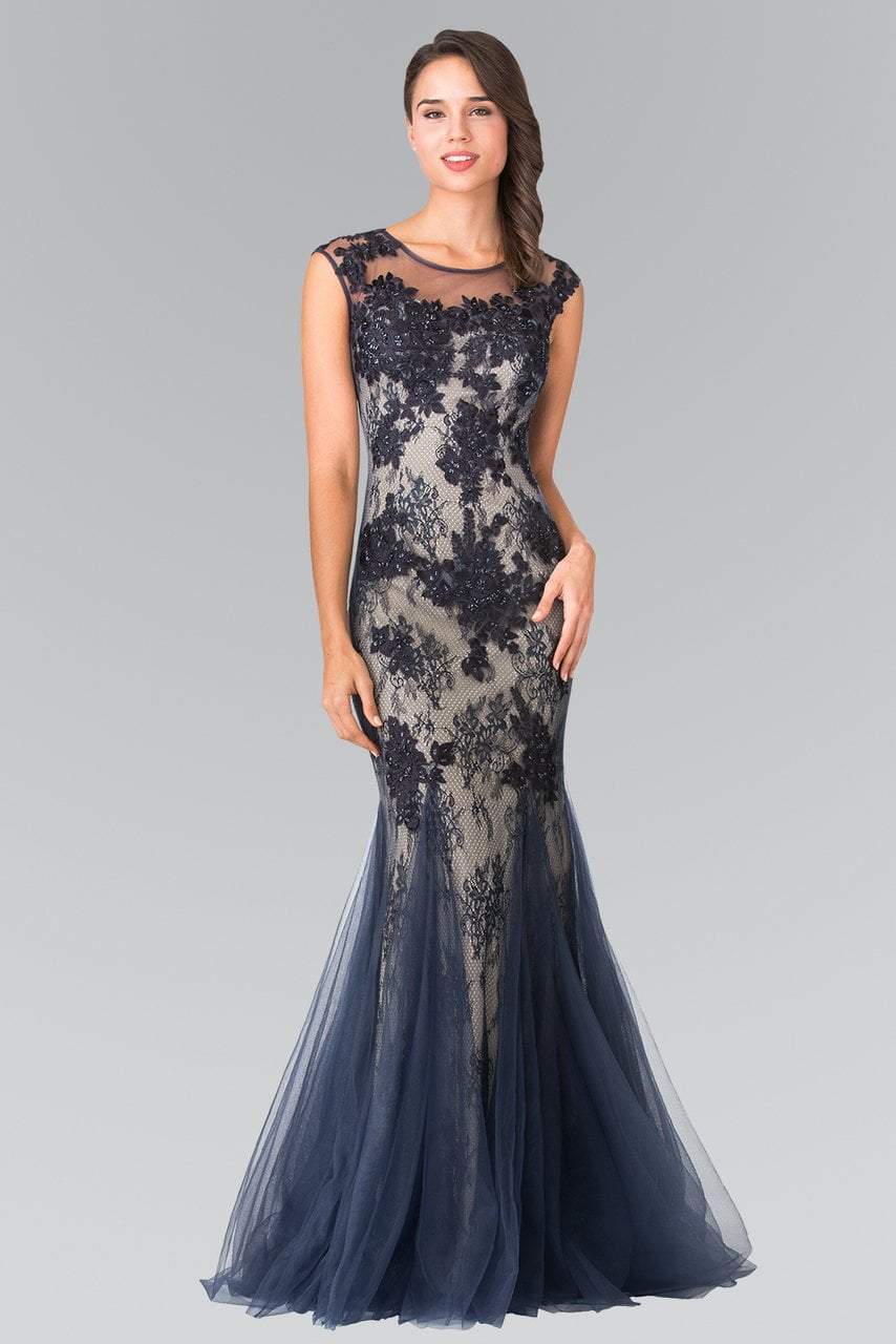 Elizabeth K - GL2276 Sleeveless Illusion Tulle Trumpet Gown
