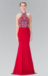 Natural Waistline Halter Beaded Back Zipper Jersey Sleeveless Sheath Paisley Print Sheath Dress