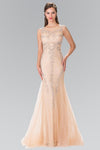 Sheer Back Back Zipper Beaded Sequined Lace Sleeveless Bateau Neck Mermaid Natural Waistline Dress