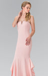 Strapless Open-Back Sequined Back Zipper Floor Length Mermaid Natural Waistline Straight Neck Dress With Ruffles