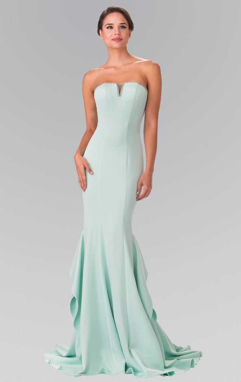 Elizabeth K - GL2305 Strapless Ruffled Long Dress
