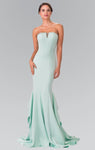 Strapless Straight Neck Open-Back Back Zipper Sequined Natural Waistline Floor Length Mermaid Dress With Ruffles