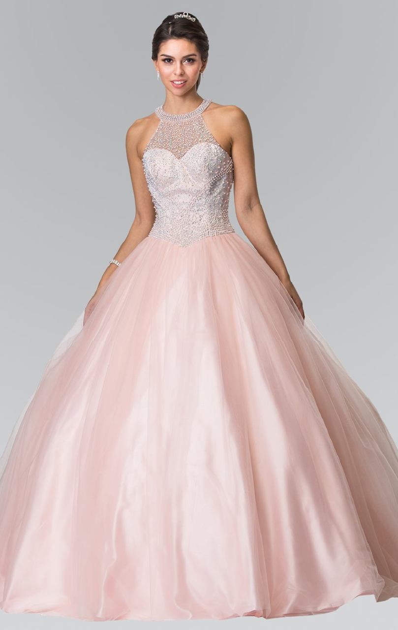 Elizabeth K - GL2309 Beaded Halter Ballgown
