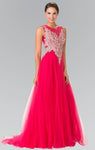 A-line Glittering Fitted Sleeveless Tulle Dress by Elizabeth K