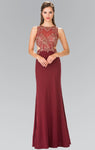 Natural Waistline Sheath Sleeveless Fitted Cutout Jeweled Beaded Back Zipper Jeweled Neck Sheath Dress