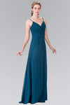 A-line V-neck Spaghetti Strap Chiffon Floor Length Natural Waistline Back Zipper Ruched Sweetheart Fall Dress