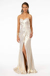 Strapless Sweetheart Satin Slit Ruched Gathered Lace-Up Fitted Sheath Natural Waistline Sheath Dress with a Brush/Sweep Train