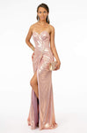 Strapless Sweetheart Fitted Gathered Ruched Lace-Up Slit Natural Waistline Sheath Satin Sheath Dress with a Brush/Sweep Train