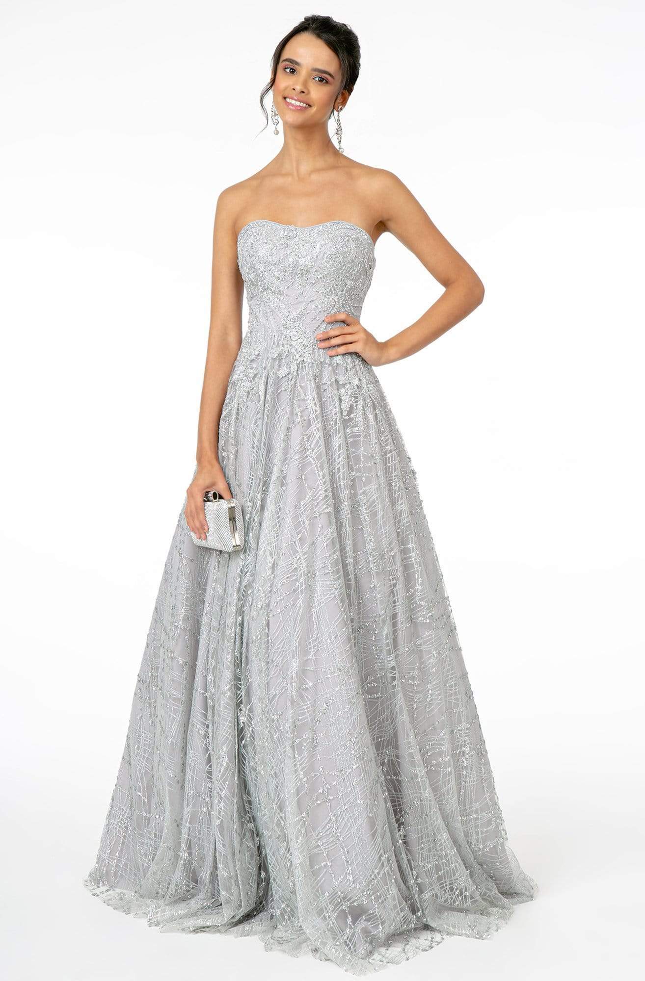 Elizabeth K - GL2921 Embellished Strapless Sweetheart A-Line Gown
